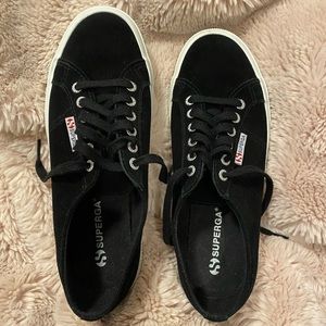 Superga Black Suede Tennis Sneakers NBW Size 41